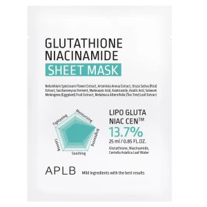APLB Glutathione Niacinamide Sheet Mask rozjaśniająca maska w płachcie 25ml