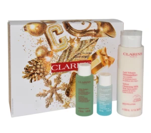 CLARINS SET (Velvet Cleansing MILK + Instant EYE Make-Up Remover + Purifying Toning Lotion ) balsam do ciała 200 ml