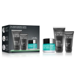 CLINIQUE FOR MEN ZESTAW The Intense Hydration System zestaw krem do twarzy 50ml + peeling do twarzy 30ml + żel do mycia twarzy 50ml