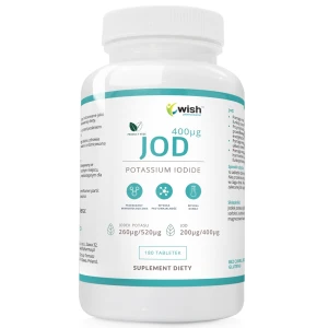 WISH Pharmaceutical Jod Jodek Potasu 400mcg suplement diety 180 tabletek