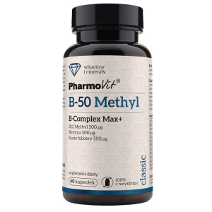Pharmovit B-50 Methyl B-Complex Max+ suplement diety 60 kapsułek