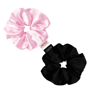 Glov Satin Scrunchies satynowe gumki do włosów S Pink/Black 2szt