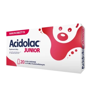 Acidolac Junior probiotyk dla dzieci suplement diety Truskawka 20 misio-tabletek