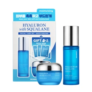 SKIN627 Hyaluron with Squalane zestaw serum do twarzy 50ml + krem do twarzy 50g + maski w płachcie 3x22ml
