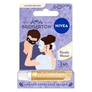 Nivea Bridgerton Edition Sophie&amp;Benedict pielęgnująca pomadka do ust Vanilla Biscuit 4.8g