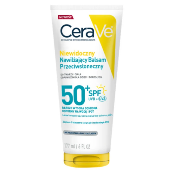 CERAVE Niewidoczny Nawilżający Balsam Przeciwsłoneczny SPF 50+ - 177ml