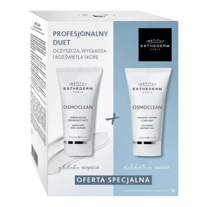 INSTITUT ESTHEDERM Zestaw Osmoclean krem oczyszczający, 75 ml + maska złuszczająca, 75 ml
