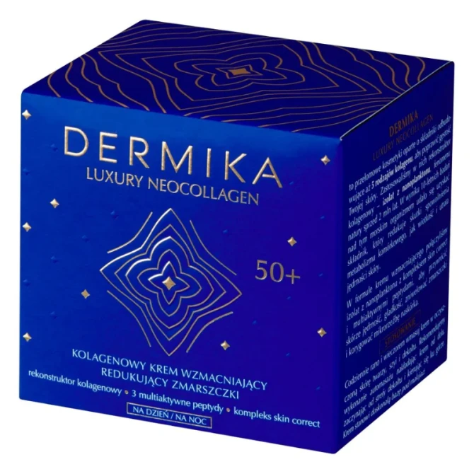 DERMIKA Luxury Neocollagen 50+ kolagenowy krem wzmacniający do redukcji zmarszczek na dzień i na noc 50ml