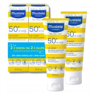 MUSTELA SUN Zestaw mleczko przeciwsłoneczne SPF50 - 2 x 40ml