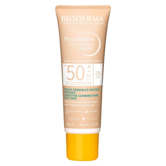 BIODERMA PHOTODERM COVER Touch Mineral, Kryjący fluid mineralny z filtrem SPF50+ b. jasny