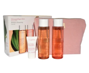 CLARINS SET (Micellar Water +Lotion Gentle Peeling + Pouch) balsam do ciała 200 ml