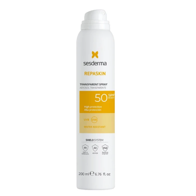 SESDERMA REPASKIN Przezroczysty spray przeciwsłoneczny do ciała SPF50 200 ml