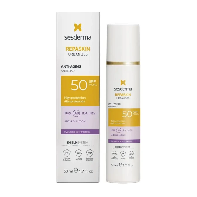 SESDERMA REPASKIN URBAN 365 Krem przeciwsłoneczny z pielęgnacją przeciwstarzeniową SPF50, 50 ml