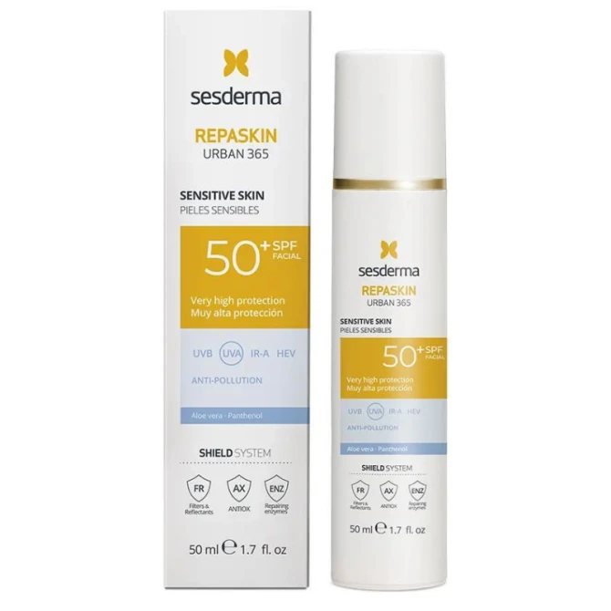 SESDERMA REPASKIN URBAN 365 Krem przeciwsłoneczny do skóry wrażliwej SPF50+, 50 ml