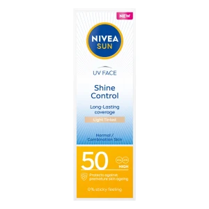 Nivea Sun UV Face Shine Control matujący krem do twarzy z wysoką ochroną SPF50 Light Tinted 50ml
