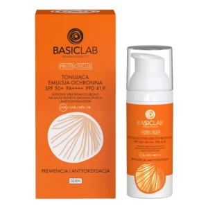 BASICLAB Protecticus Tonująca emulsja ochronna SPF 50+ Prewencja i Antyoksydacja 50 ml
