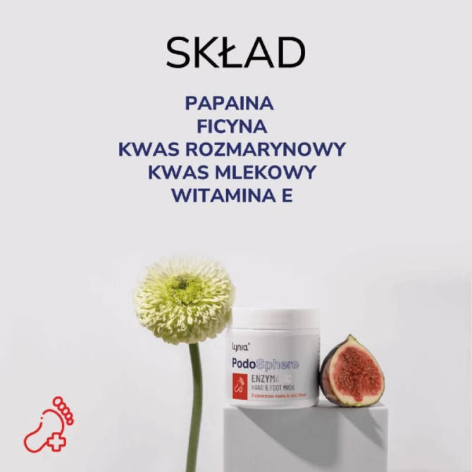 LYNIA podosphere enzymatyczna maska do stóp i dłoni z papainą, ficyną i kwasem rozmarynowym 100 ml