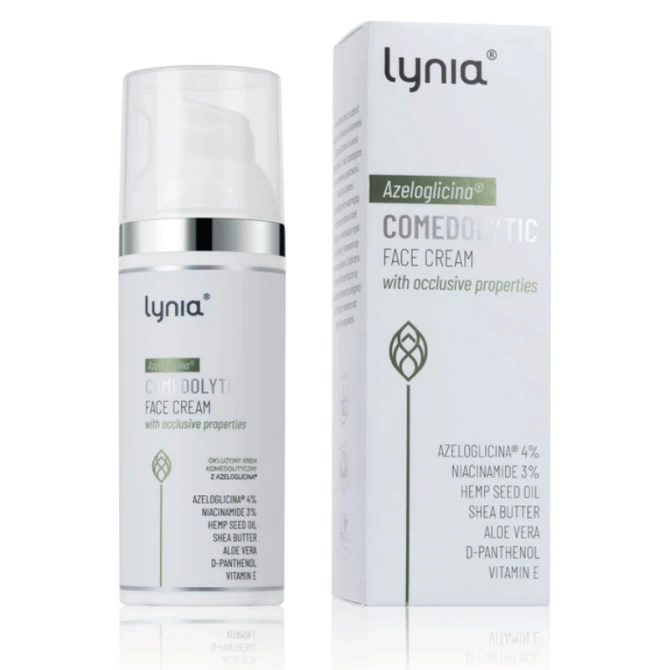 LYNIA okluzyjny krem komedolityczny z azeloglicyną i olejem konopnym 50 ml