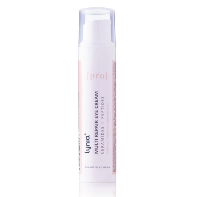 LYNIA multi repair eye cream – intensywnie regenerujący krem pod oczy z ceramidami kofeiną i kwasem ksymenowym 15 ml