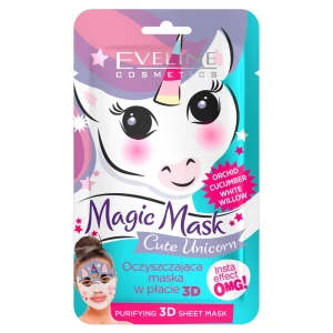 Eveline Cosmetics Magic Mask Cute Unicorn oczyszczająca maska w płachcie 3D