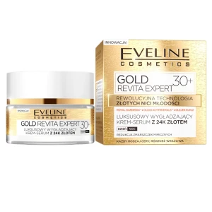 Eveline Cosmetics Gold Revita Expert luksusowy wygładzający krem-serum z 24k złotem 30+ 50ml