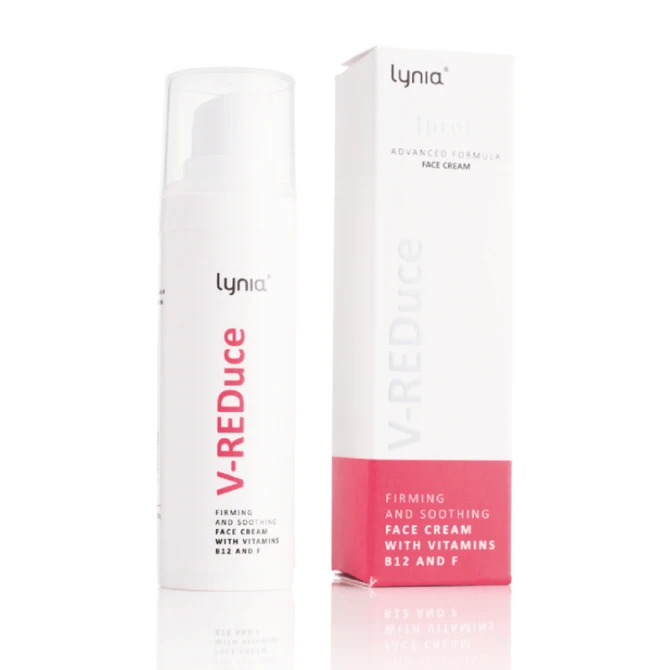 LYNIA Ujędrniająco-łagodzący krem v-reduce z witaminami B12, F - 30 ml