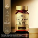 SOLGAR Żelazo (Gentle Iron) Pomaga W Prawidłowej Produkcji Czerwonych Krwinek i Hemoglobiny - 90 Kapsułek