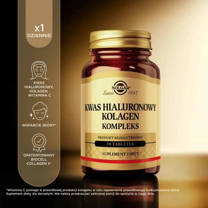 SOLGAR Kwas Hialuronowy 120 mg - 30 Tabletek