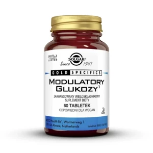 SOLGAR MODULATOR GLUKOZY Wspiera metabolizm glukozy i prawidłowy poziom cukru we krwi, pomaga kontrolować apetyt i masę ciała, wspiera trawienie 60 tabletek