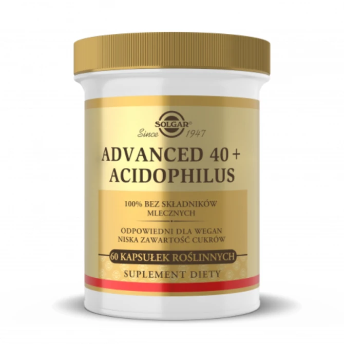 SOLGAR Advanced 40+ Acidophilus Formuła Probiotyczna Dla Osób Dojrzałych - 60 Kapsułek