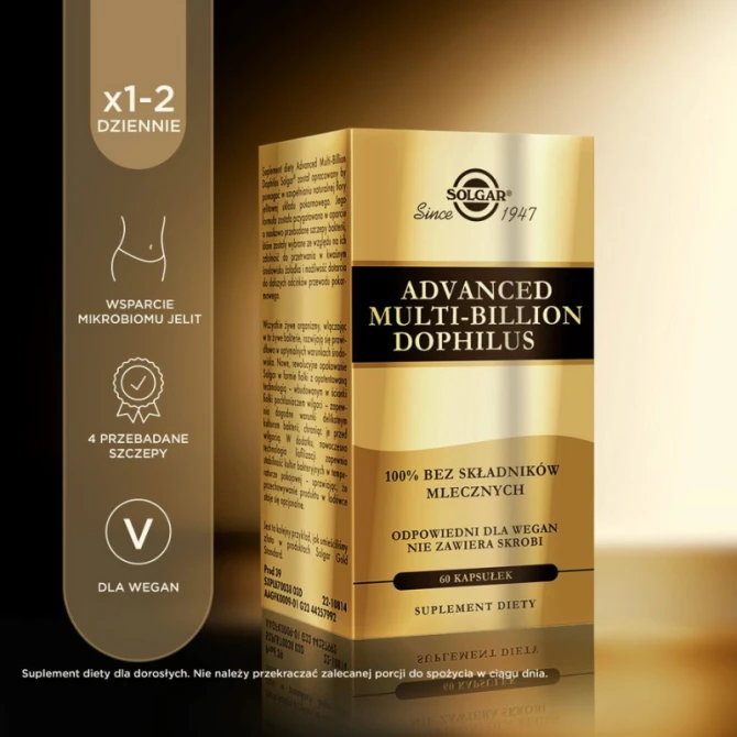 SOLGAR Advanced Multi-Billion Dophilus Formuła Probiotyczna - 60 Kapsułek