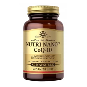 SOLGAR NUTRI NANO CoQ10 30 mg KOENZYM Q10 Wspiera produkcję energii komórkowej oraz ochronę antyoksydacyjną 50 kapsułek