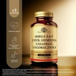 SOLGAR Omega 3-6-9 z ryb, siemienia lnianego i ogórecznika - 60 Kapsułek