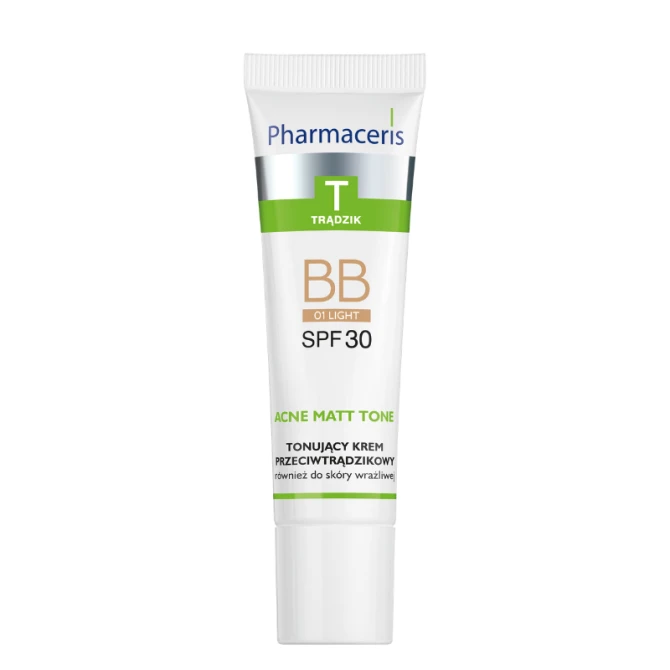 PHARMCAERIS T ACNE MATT TONE Tonujący krem przeciwtrądzikowy BB 01 light SPF30 30 ml