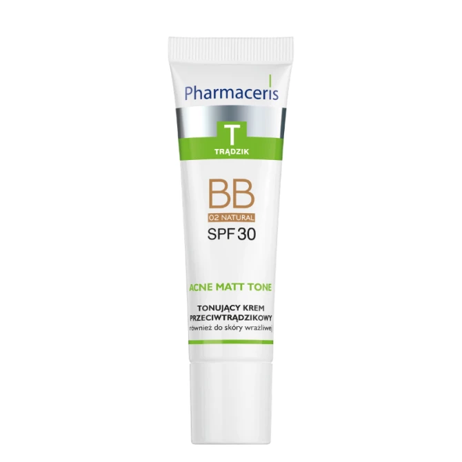 PHARMCAERIS T ACNE MATT TONE Tonujący krem przeciwtrądzikowy BB 02 light SPF30 30 ml