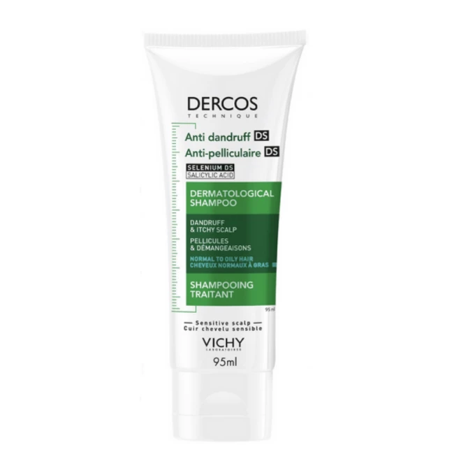 VICHY Dercos DS Szampon przeciwłupieżowy do włosów normalnych i przetłuszczających - 95 ml