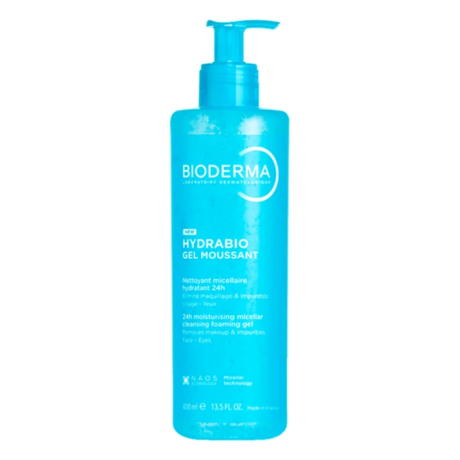 BIODERMA HYDRABIO GEL MOUSSANT Nawilżający żel do mycia twarzy - 2 x 400ml
