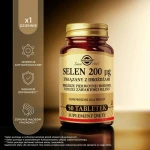 SOLGAR Selen 200 µg związany z drożdżami - 50 Tabletek