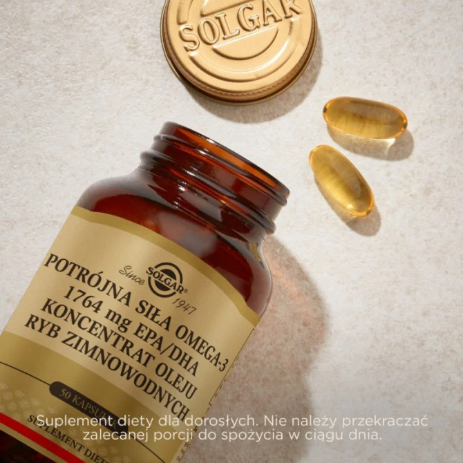 SOLGAR OMEGA 3 Potrójna Siła 1764 mg EPA/DHA - 50 Kapsułek