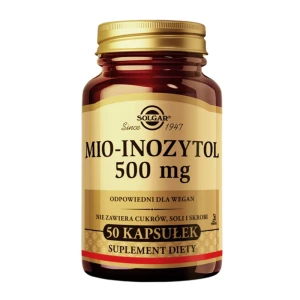 SOLGAR MIO - INOZYTOL 500 mg Dla wsparcia układu nerwowego i równowagi organizmu 50 kapsułek