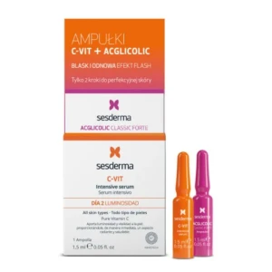 SESDERMA Efekt Flash Serum C-Vit 12% + Aglicolic ampułki - 2 szt x 1,5 ml