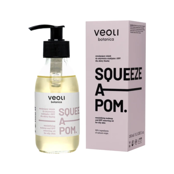 SQUEEZE A POM Emulgujący olejek do zmywania makijażu i SPF dla skóry tłustej - 150 ml