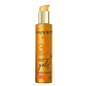 Nuxe Sun rozświetlający olejek z drobinkami do opalania twarzy i ciała SPF30 150ml