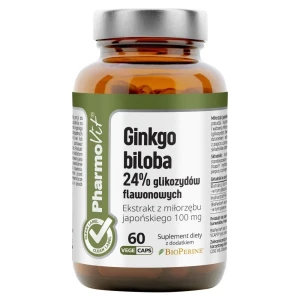 Pharmovit Ginkgo Biloba 24% Glikozydów suplement diety 60 kapsułek