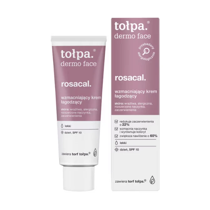 TOŁPA DERMO FACE ROSACAL. Wzmacniający krem łagodzący na dzień SPF10 - 40 ml