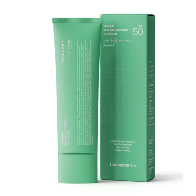 TRANSPARENT LAB Mineral Redness Control CC Cream, Krem koloryzujący SPF50 redukujący zaczerwienienia - 45 ml