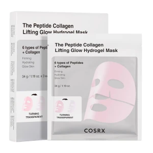 COSRX The Peptide Collagen Lifting Glow Hydrogel Mask hydrożelowa maseczka w płachcie z peptydami i kolagenem 3szt.