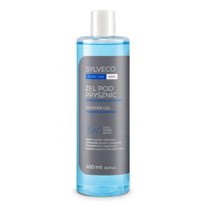 SYLVECO PURE LINE MEN Żel pod prysznic 3w1 nawilżająco-łagodzący - 400 ml