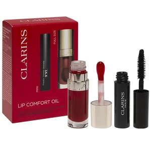 CLARINS SET (LIP COMFORT OIL TEINT 03 CHERRY 7 ML +  WONDER VOLUME MASCARA XXL 01 EXTREME BLACK 3 ML)