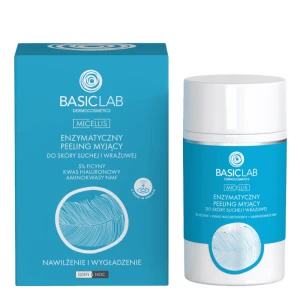 BASICLAB Enzymatyczny peeling myjący do skóry suchej i wrażliwej Nawilżenie i wygładzenie 35 ml